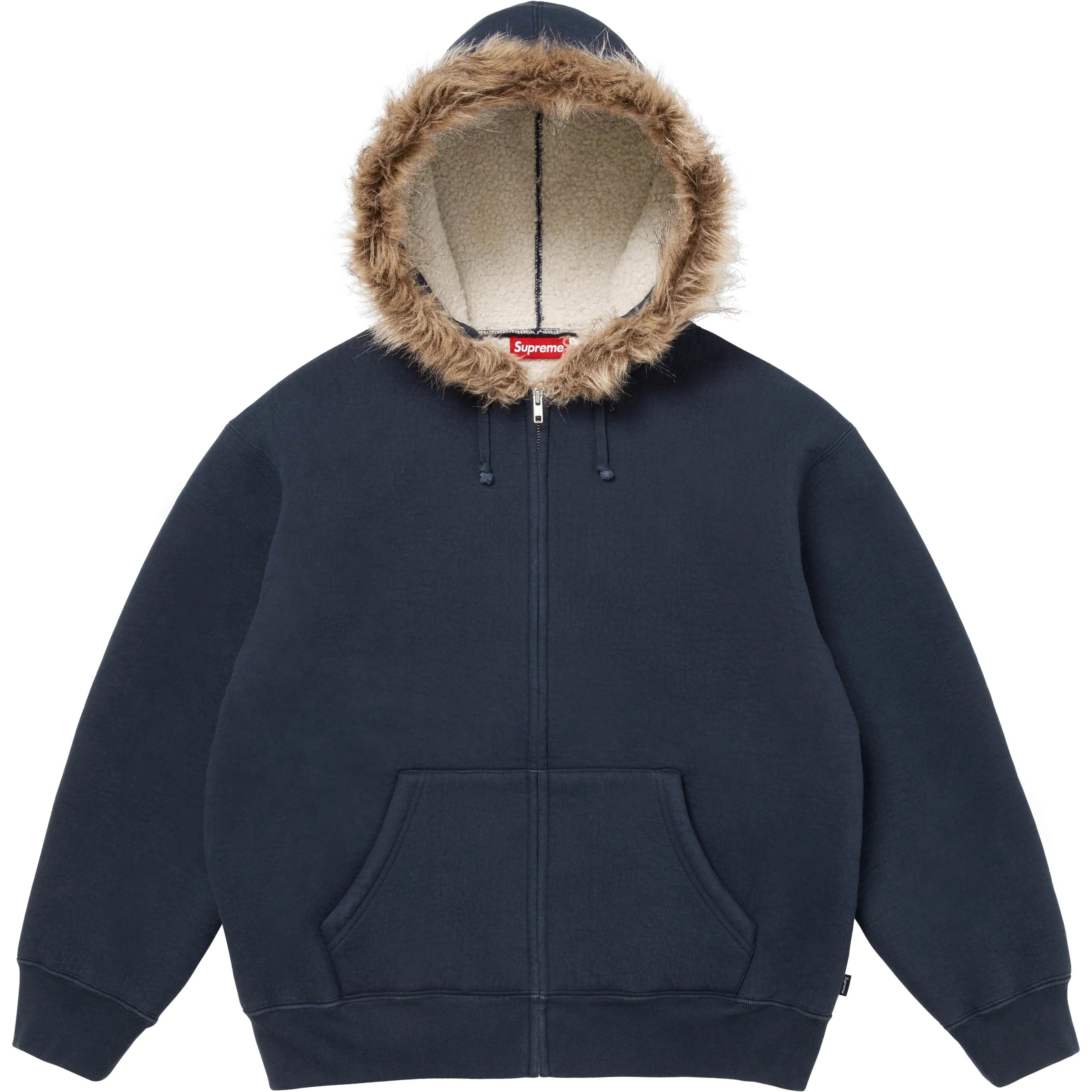 Faux Fur Zip Up Hooded Sweatshirt view 15